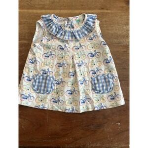 Shrimp & Grits Kids baby Girl Summer Shirt Top Bike Size 18 Months